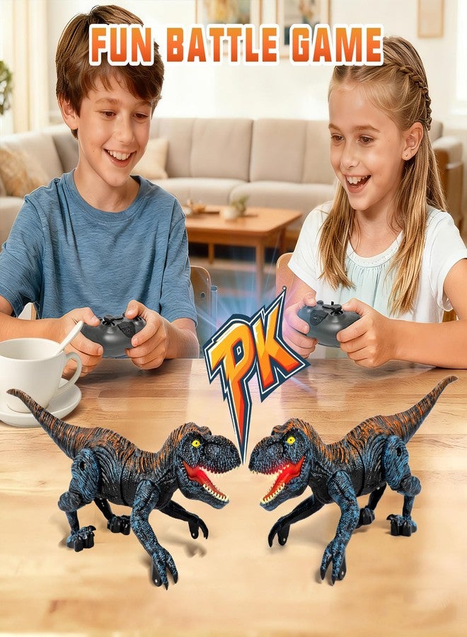 Sunrad Mini Remote Control Dinosaur Toys for Kids Age 3-5 4-7 8-12+, 2.4GHz RC Robot Dinosaur with Light & Roar & Auto Demo, Rechargeable Realistic Walking T-Rex Dino Toy for Boys Girls - Image 4